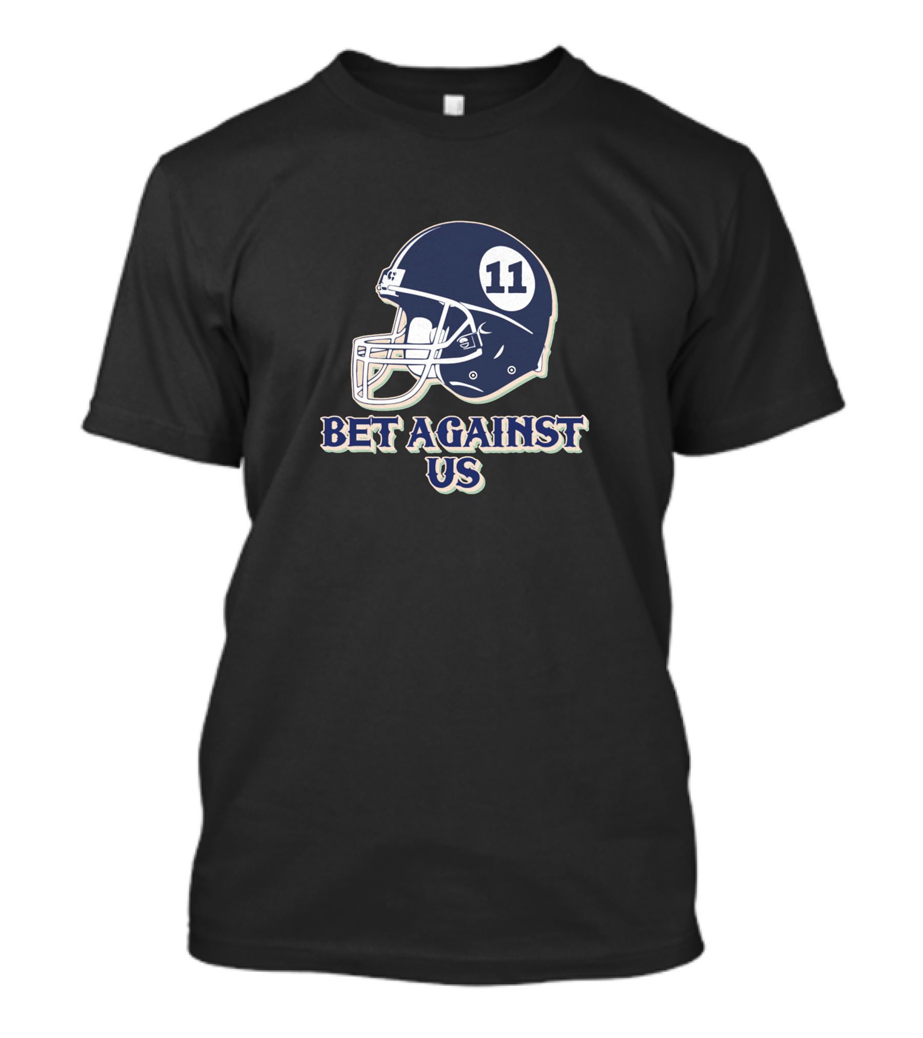 Bet Against Us 11 Football Helmet T-Shirt
