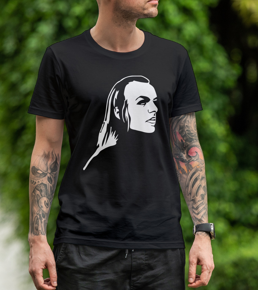 Brian Eno Minimalist Black And White Profile T-Shirt