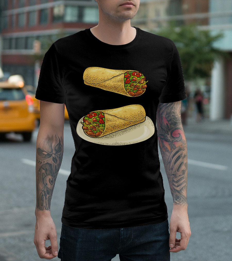 Burrito Mexican Traditional Food Savory Wrap Filling Dish T-Shirt