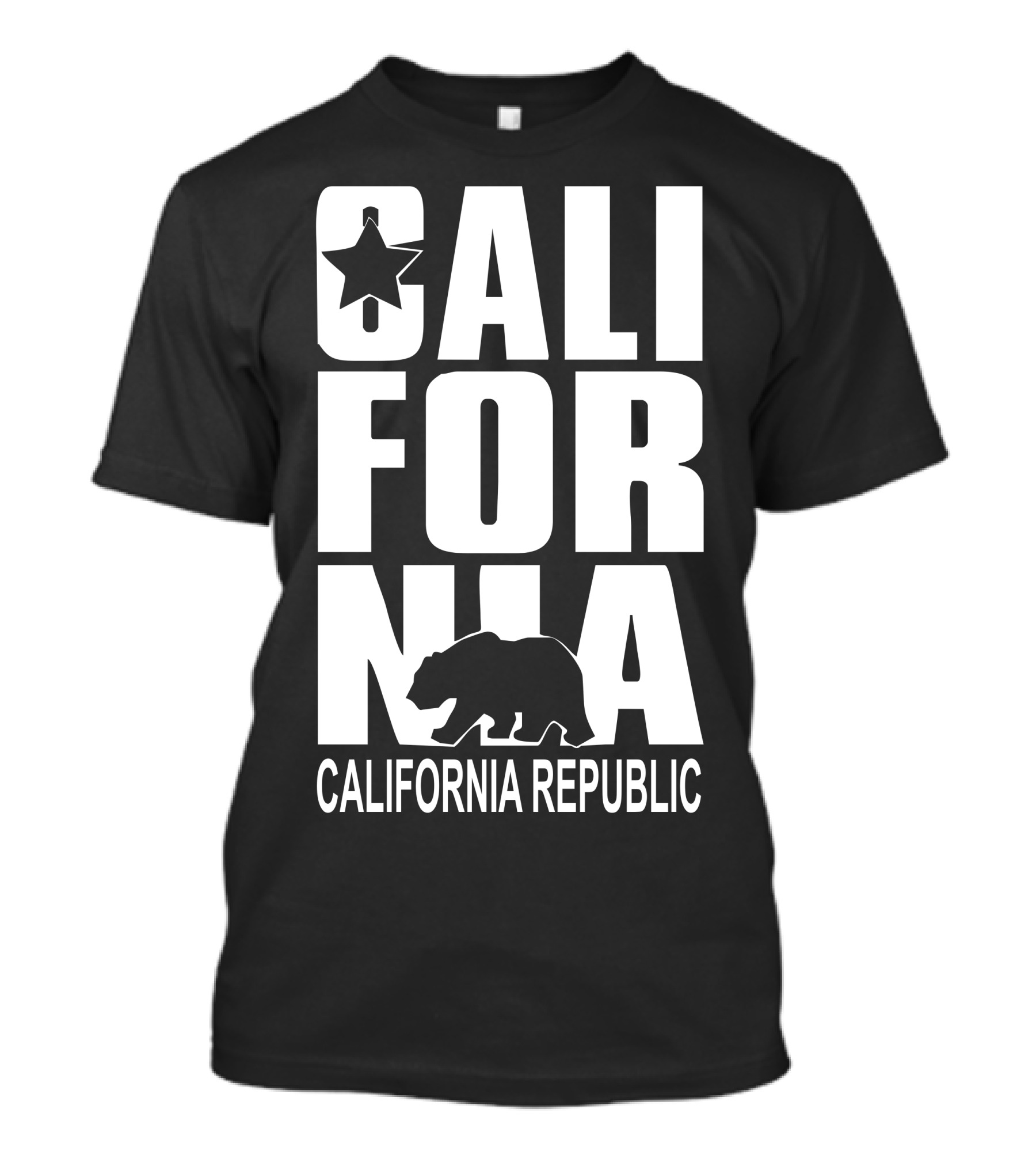 California Republic Bear And Star Icon T-Shirt