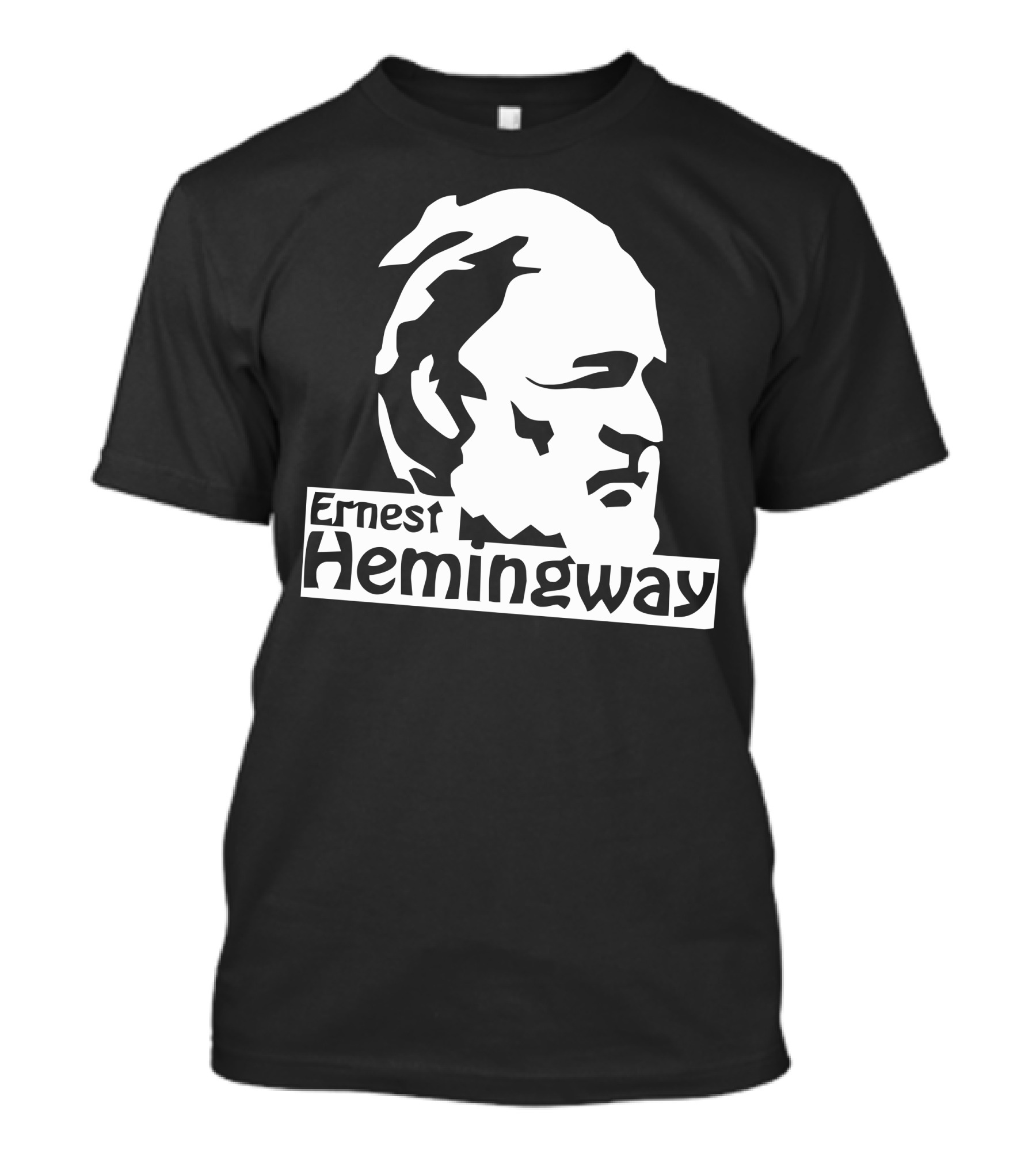 Ernest Hemingway Silhouette Face Profile T-Shirt
