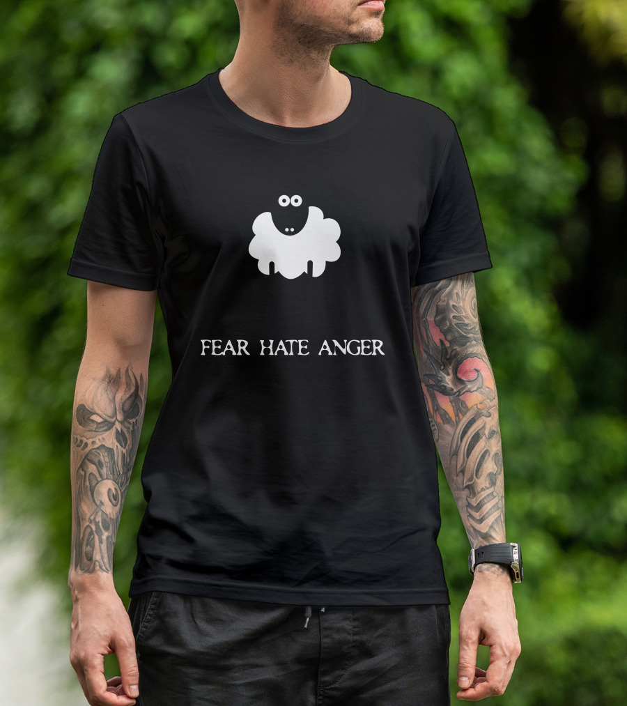 Fear Hate Anger Sheep Iconic T-Shirt