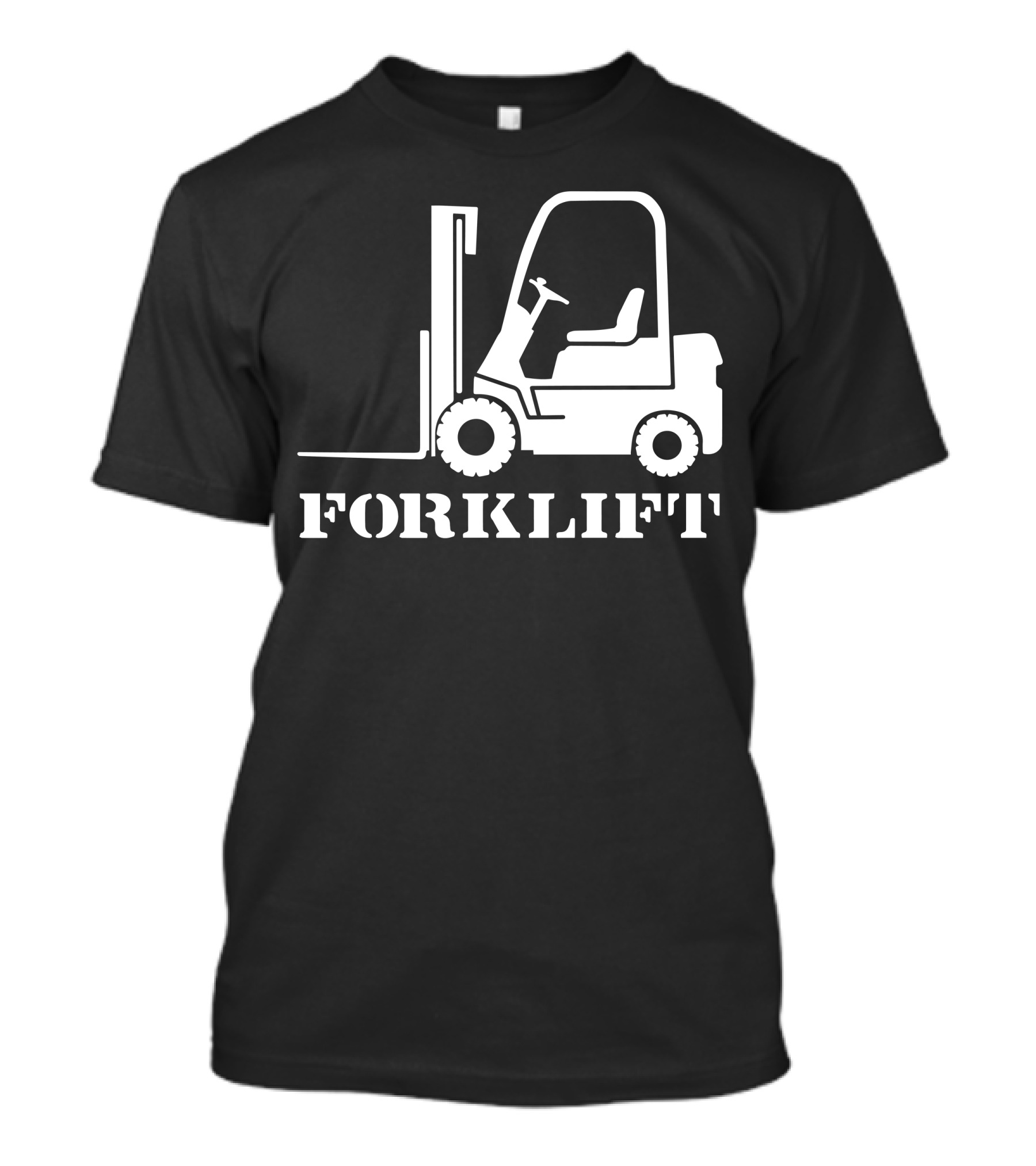 Forklift Truck Driver Silhouette With Stenciled Text T-Shirt