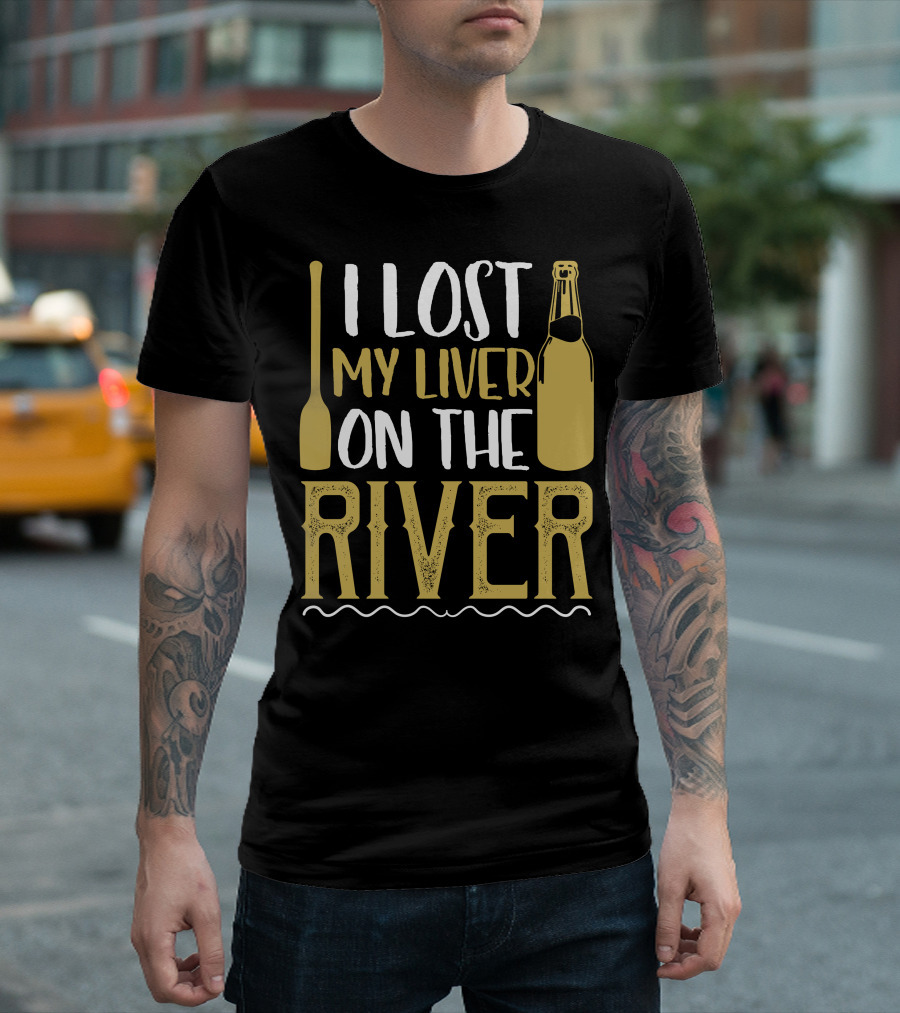 I Lost My Liver On The River Paddle Bottle Illustrated T-Shirt