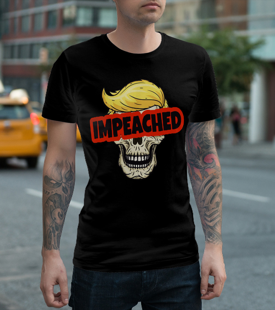 Impeached Trump Skull With Blonde Hair T-Shirt