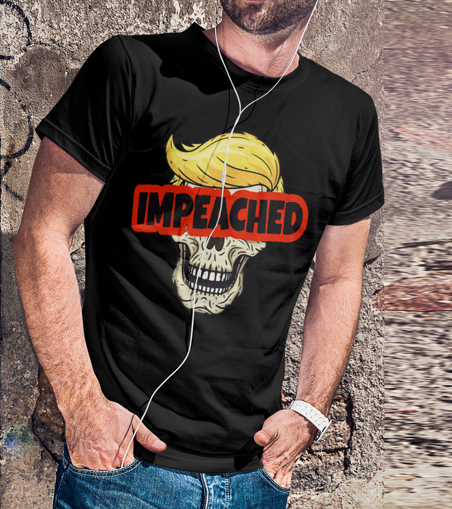 Impeached Trump Skull With Blonde Hair T-Shirt