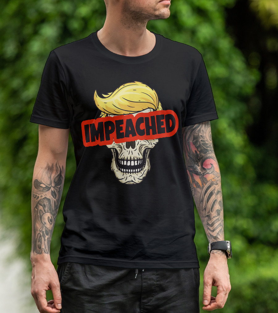 Impeached Trump Skull With Blonde Hair T-Shirt