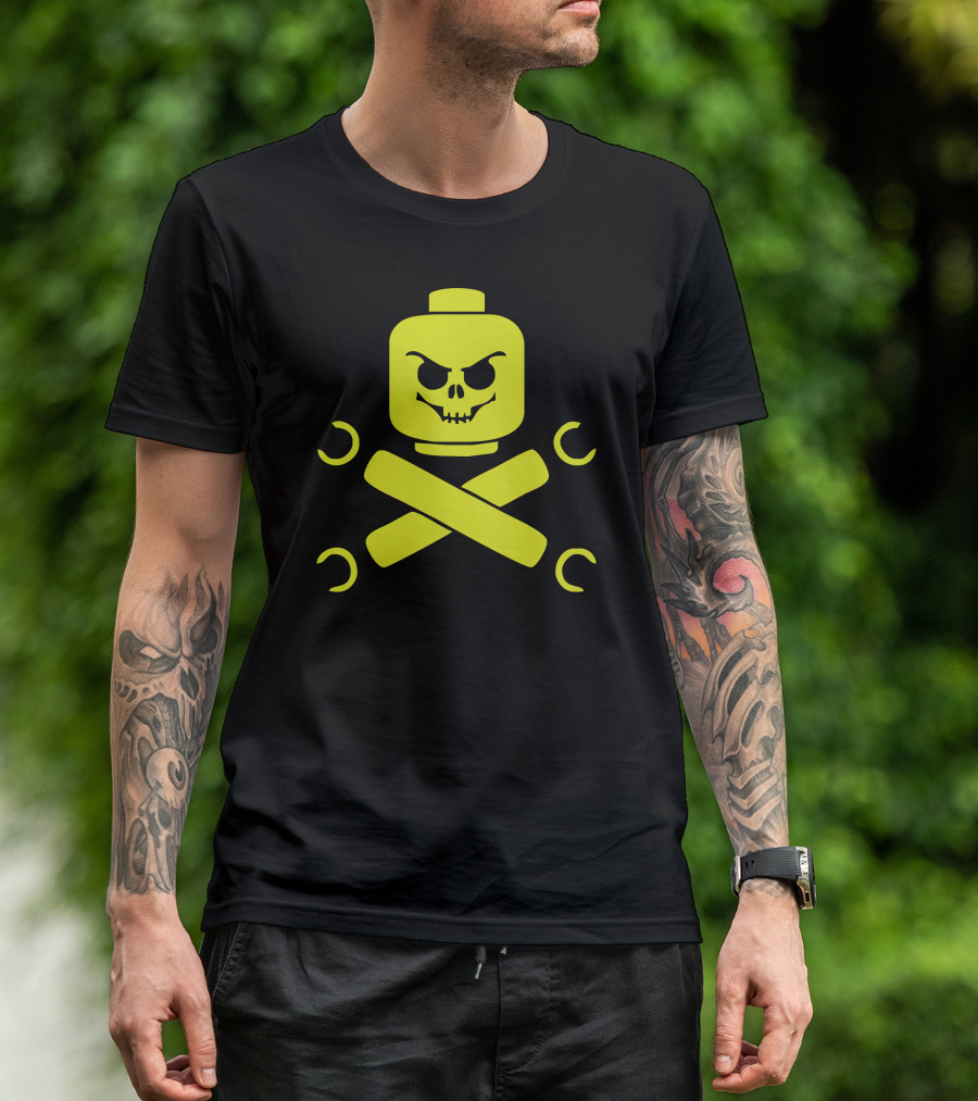 Lego Skull And Crossbones Minifigure Head With Arms T-Shirt