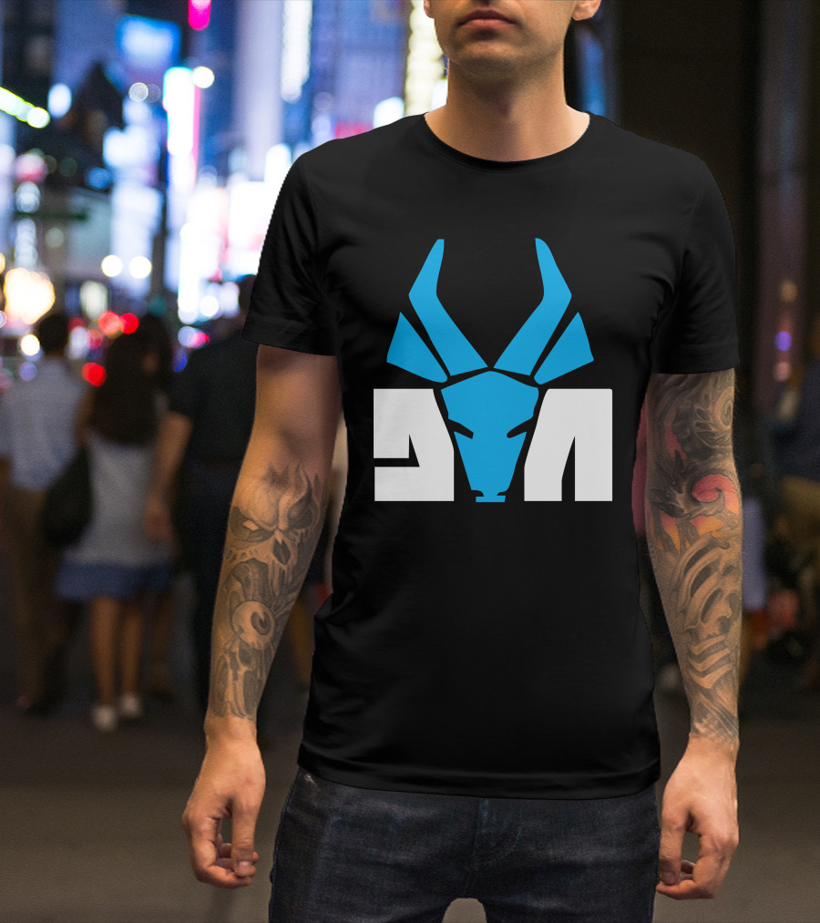 Die Antwoord Blue Antelope Icon White Stylized Text T-Shirt