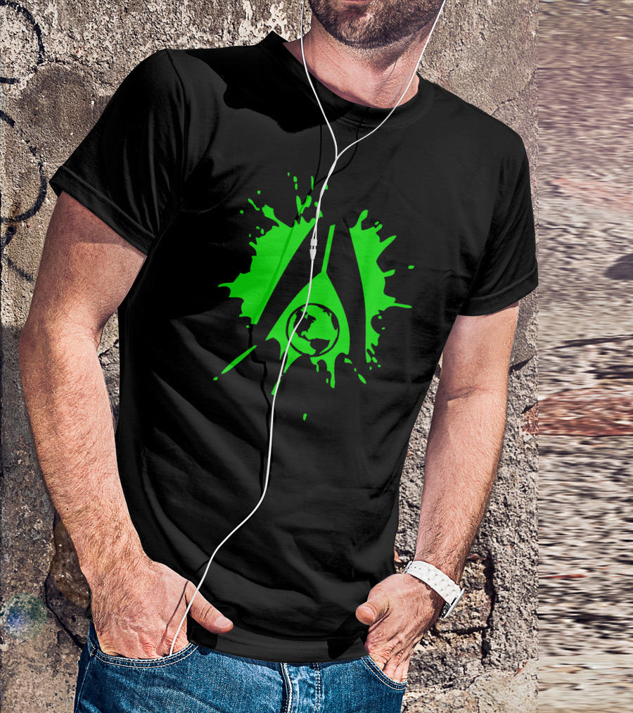 Mass Effect Alliance Green Globe Splat T-Shirt