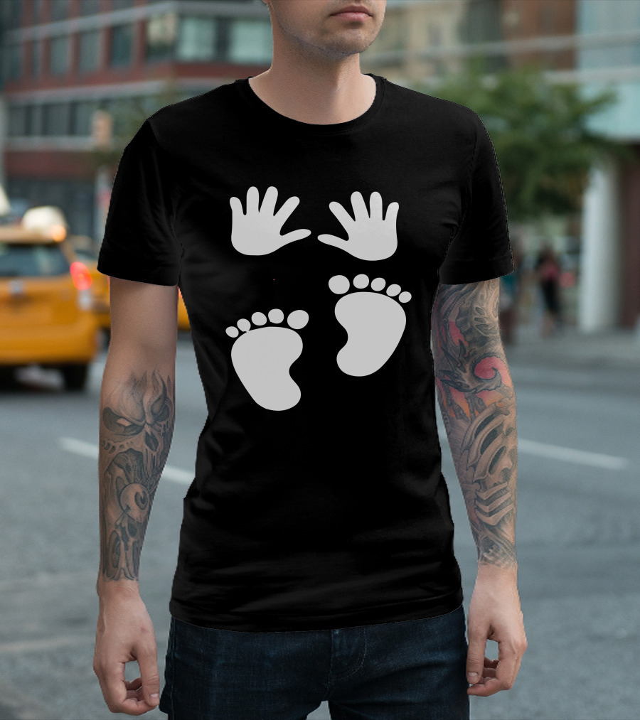 Newborn Baby Handprints and Footprints T-Shirt