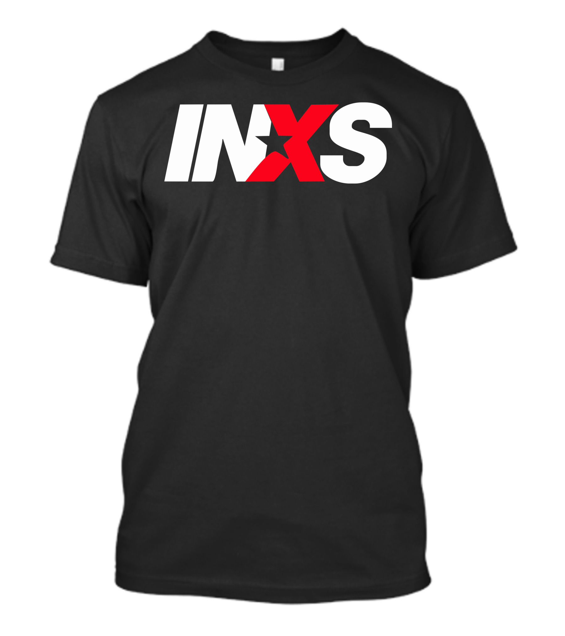 INXS Logo With Red Star And Bold White Letters T-Shirt