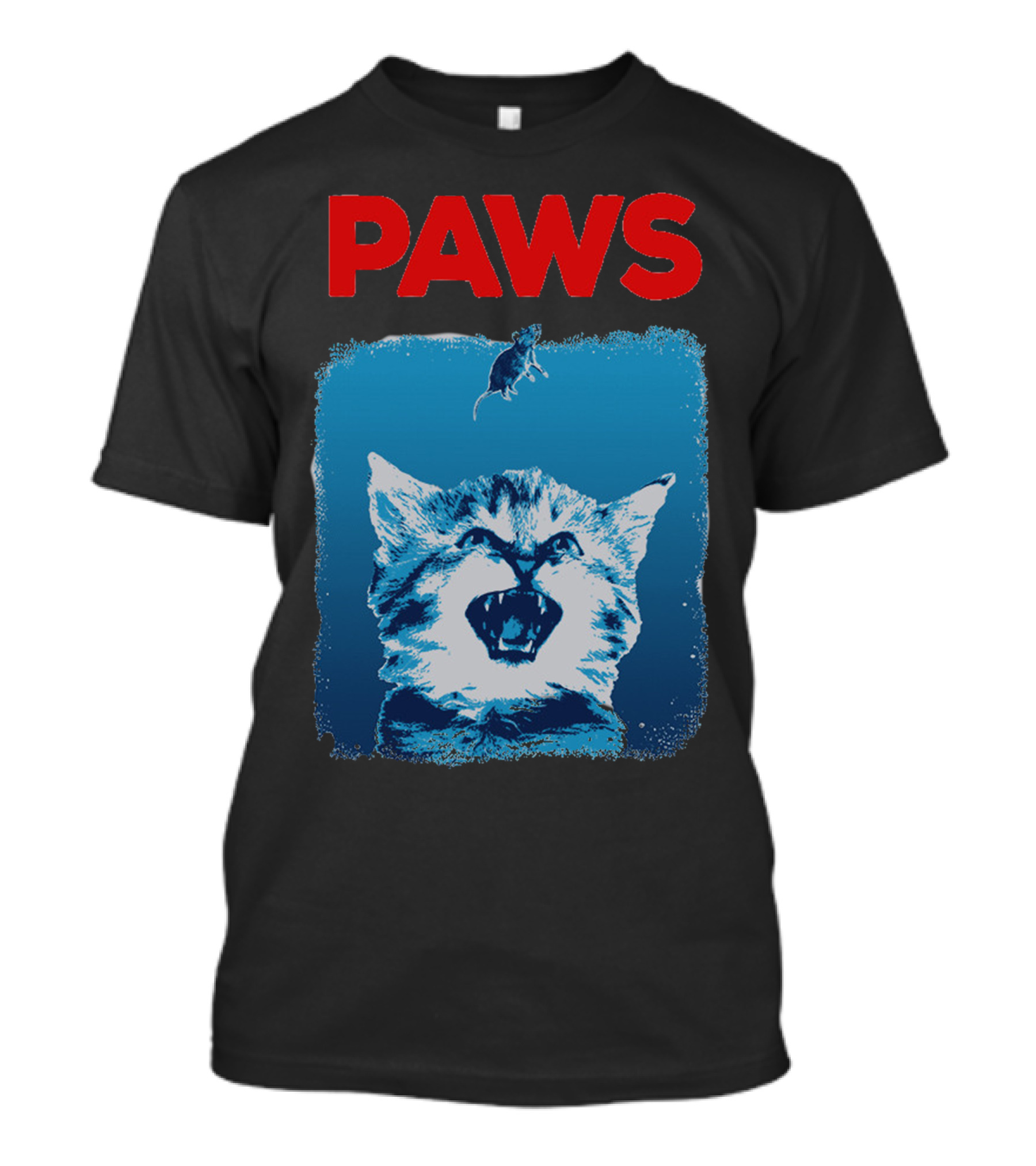 PAWS Cat Jaws Parody With Kitten And Mouse T-Shirt