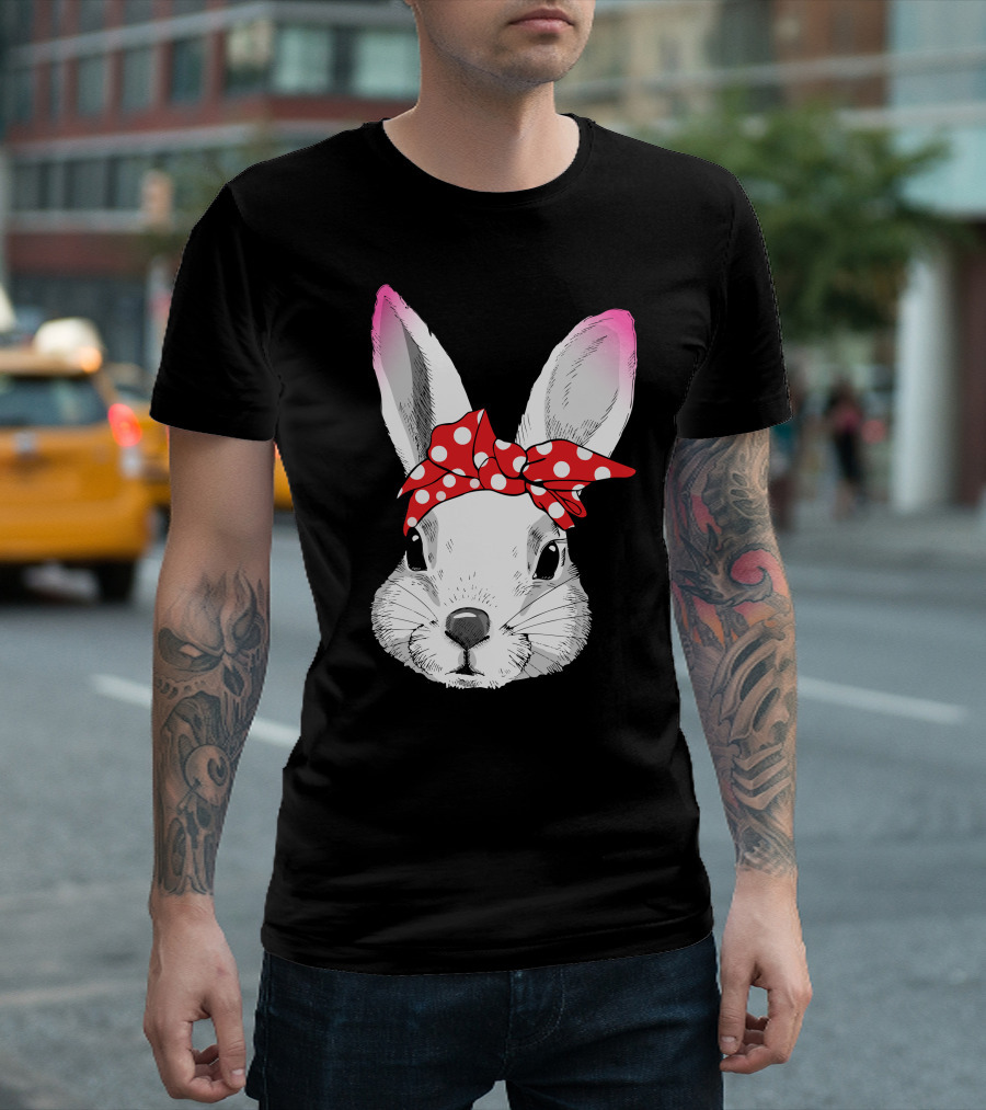 Rabbit With Red Polka Dot Bandana T-Shirt