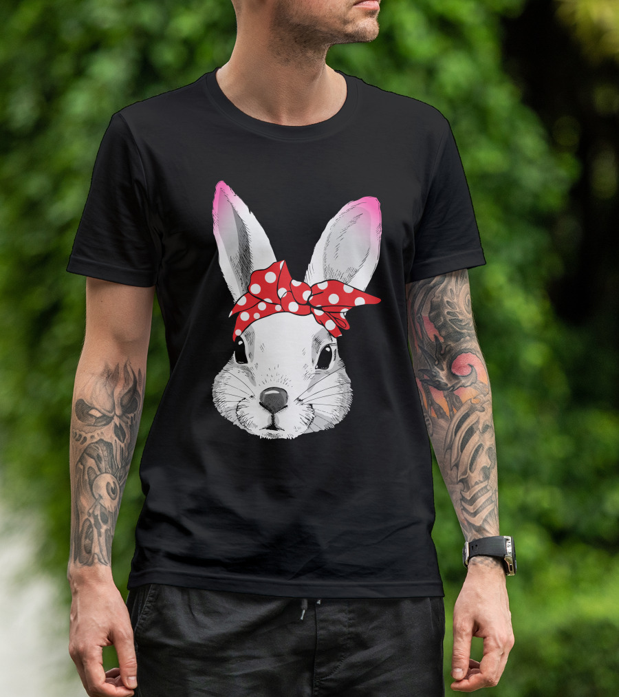 Rabbit With Red Polka Dot Bandana T-Shirt