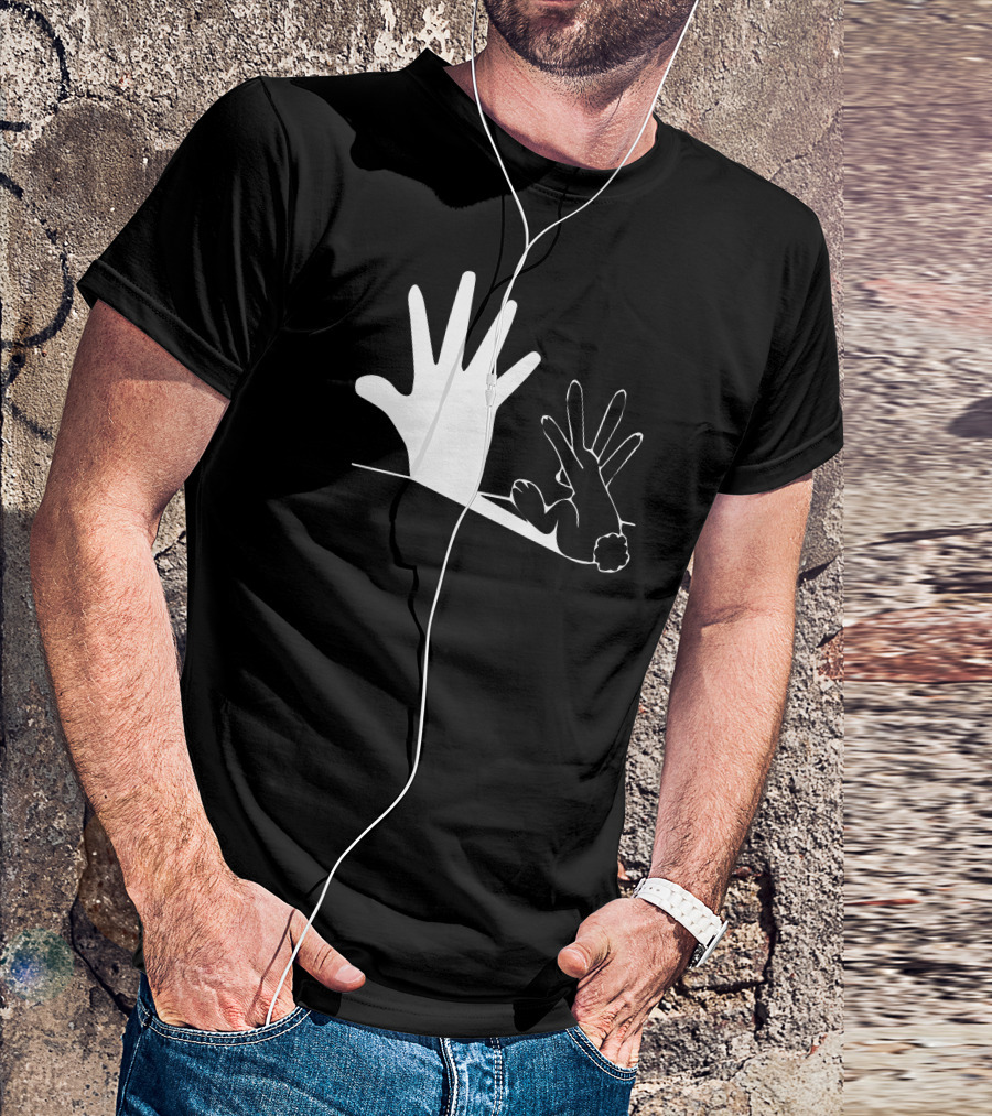 Shadow Puppet Rabbit Hand Gesture Shadow Play T-Shirt