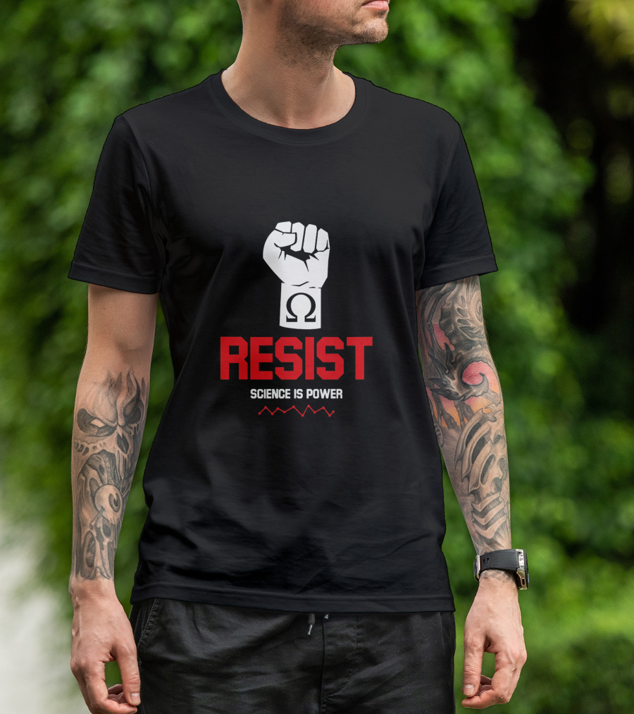 Resist Omega Fist Science Is Power T-Shirt