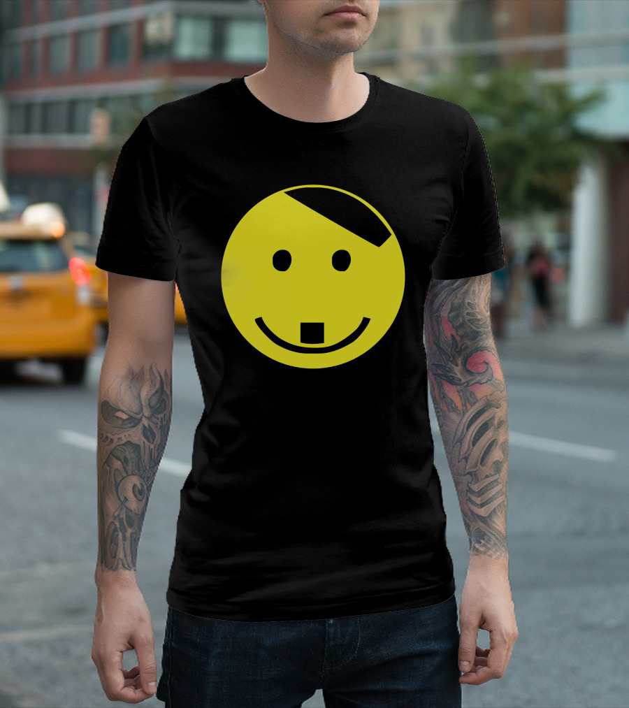 Smiley Face Adolf Hitler Icon with Yellow and Black Elements T-Shirt
