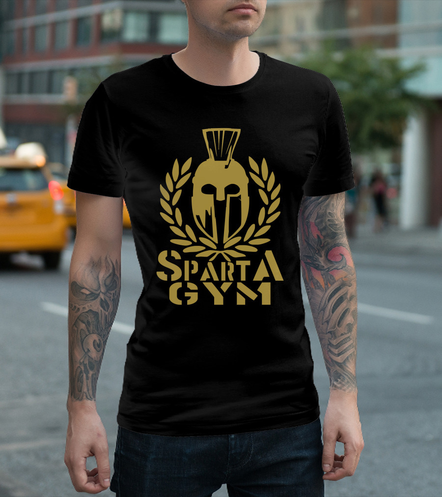 Sparta Gym Spartan Helmet Laurel Wreath T-Shirt