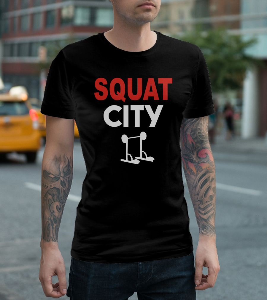 Squat City Powerlifting Gym Themed T-Shirt