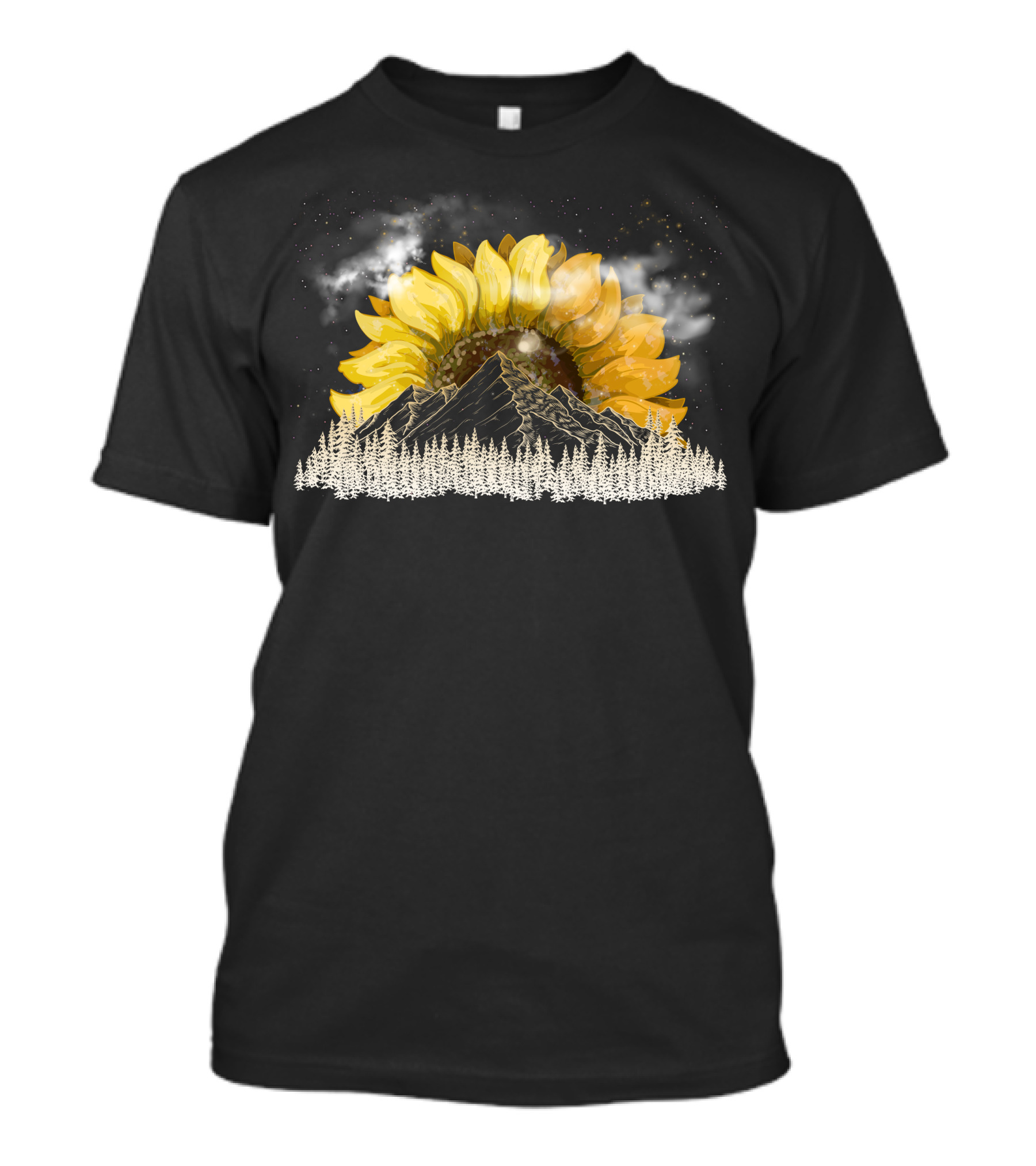 Sunflower Rising Above Mountain Forest T-Shirt