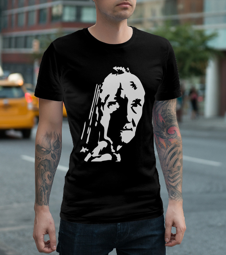 William Burroughs Black and White Portrait Stencil T-Shirt