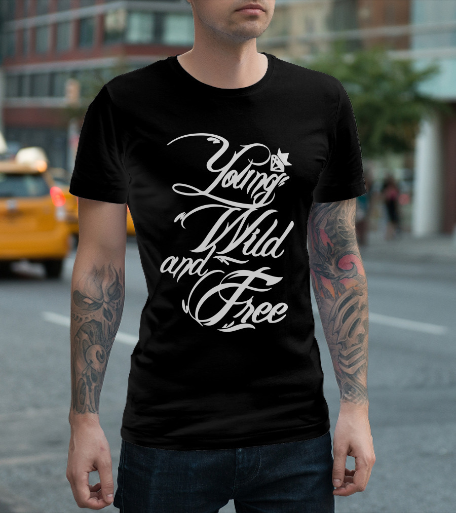 Young Wild And Free Star Graphics T-Shirt