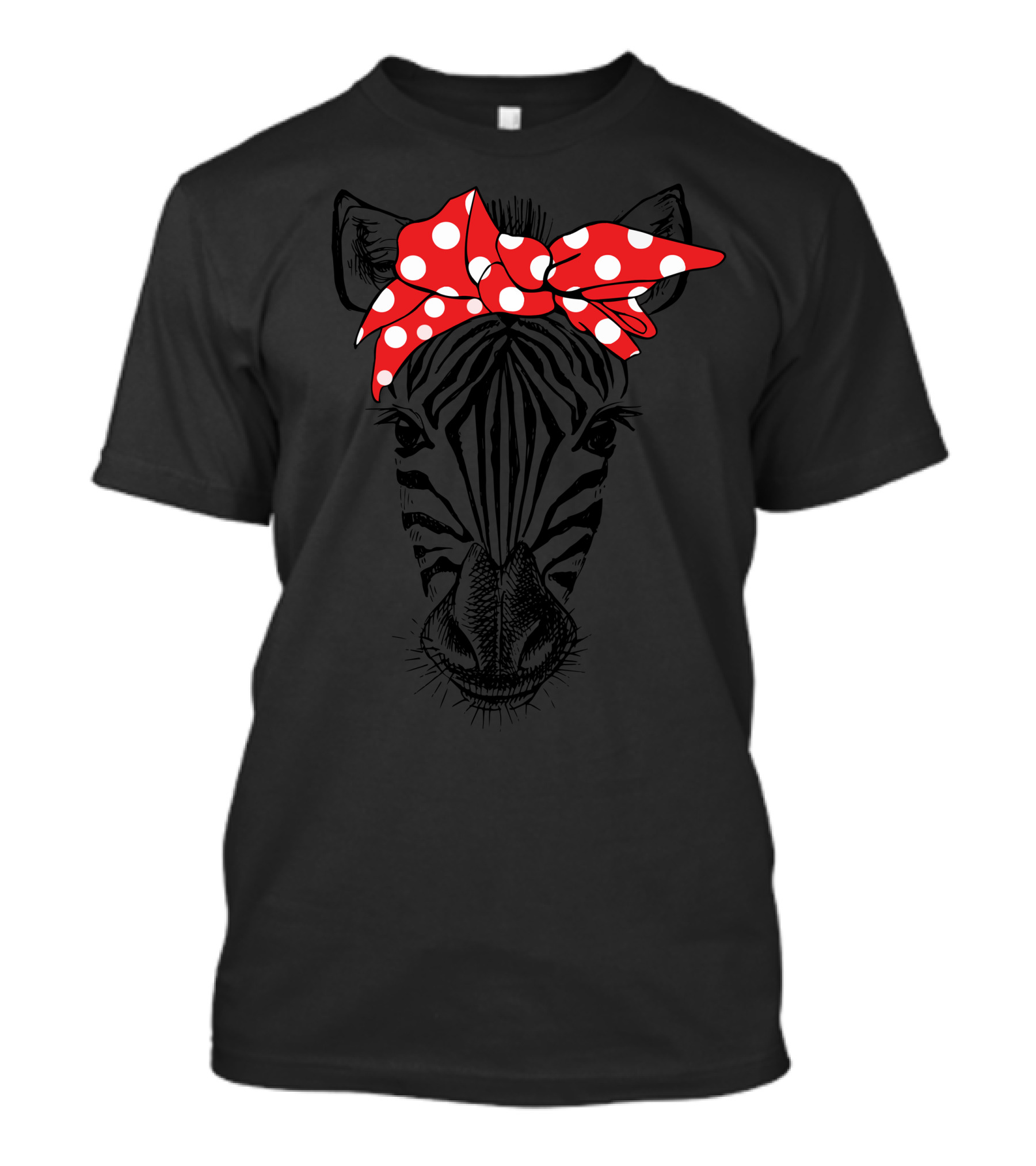 Zebra Red Polka Dot Bandana T-Shirt