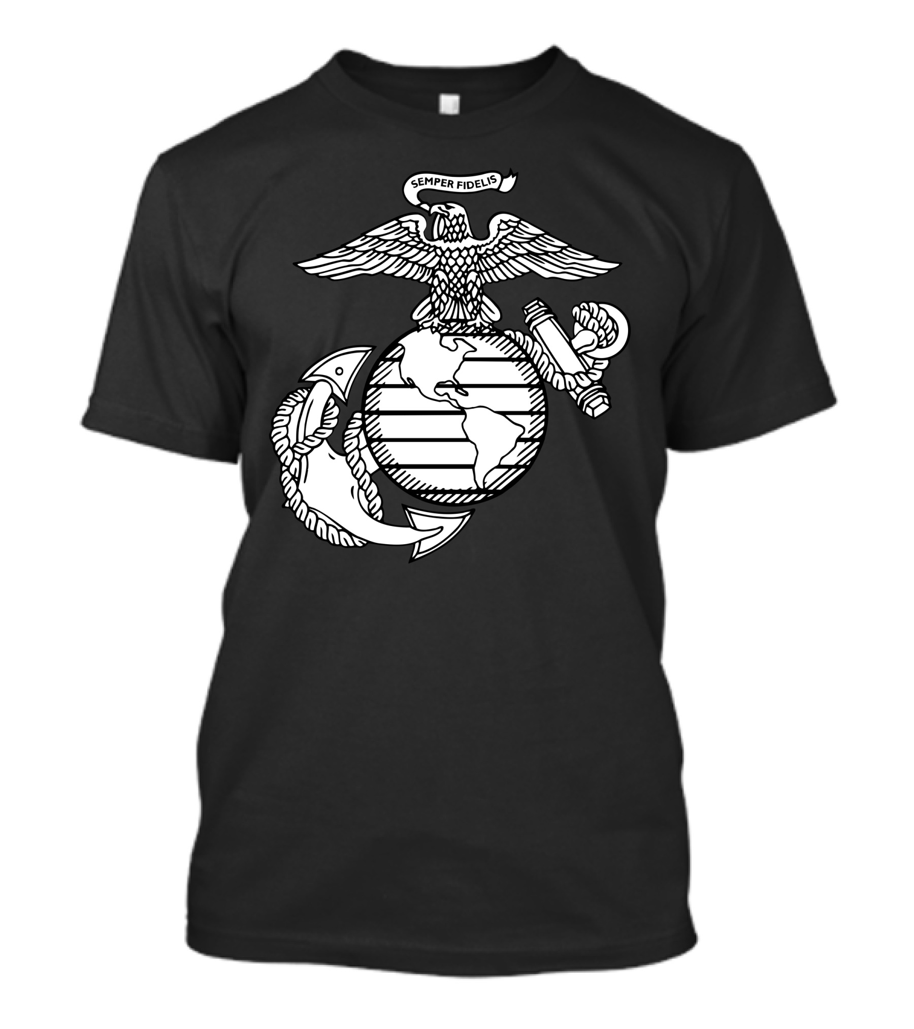 Semper Fidelis Us Marine Corps Logo Eagle Globe And Anchor T-Shirt