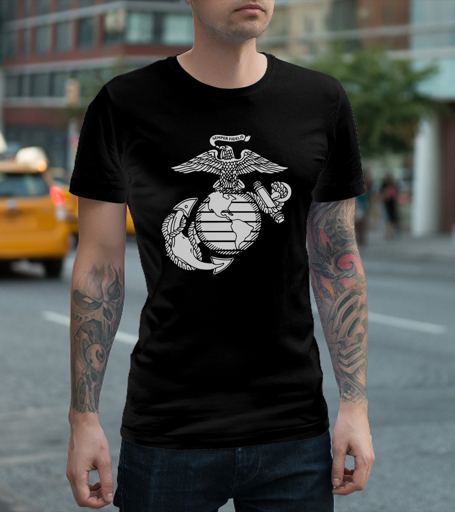 Semper Fidelis Us Marine Corps Logo Eagle Globe And Anchor T-Shirt