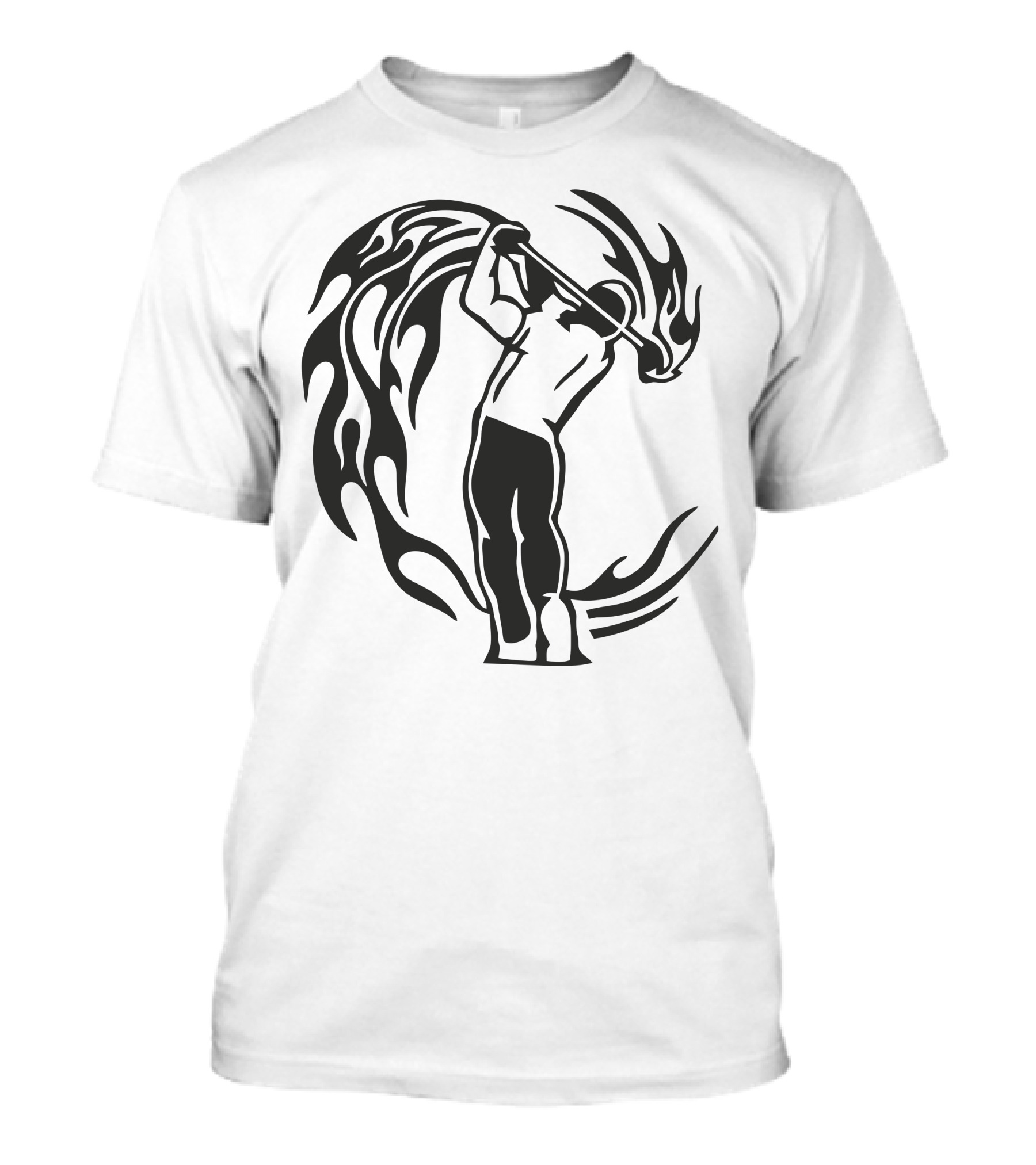 Blazin' Fiery Golfer Swing Flame T-Shirt