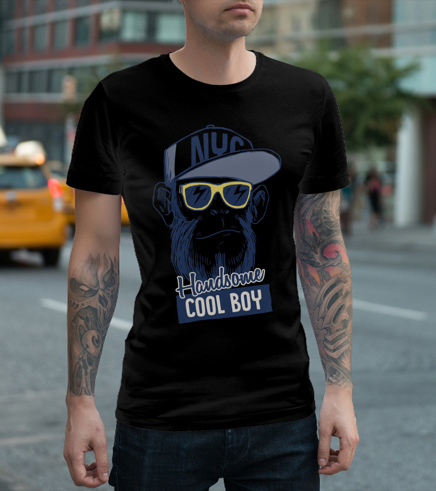 Handsome Cool Boy NYC Monkey T-Shirt