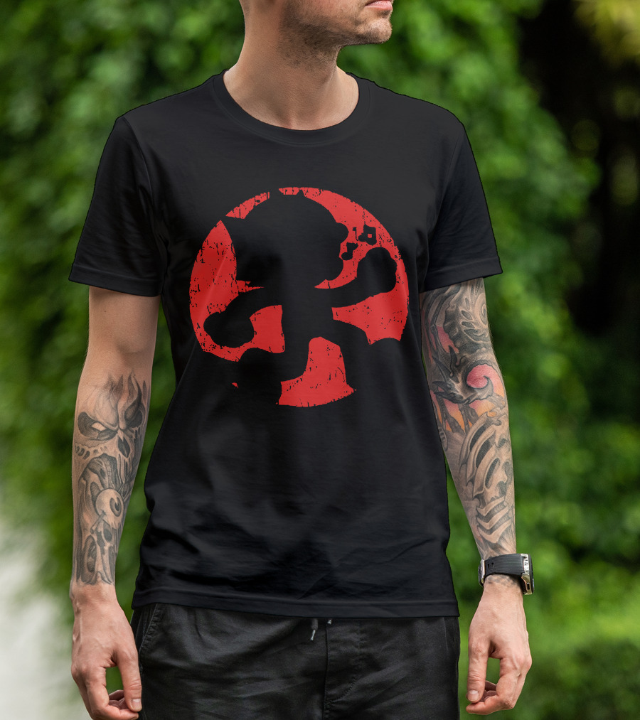 Felix The Cat Whistling In Front Of Red Circle T-Shirt