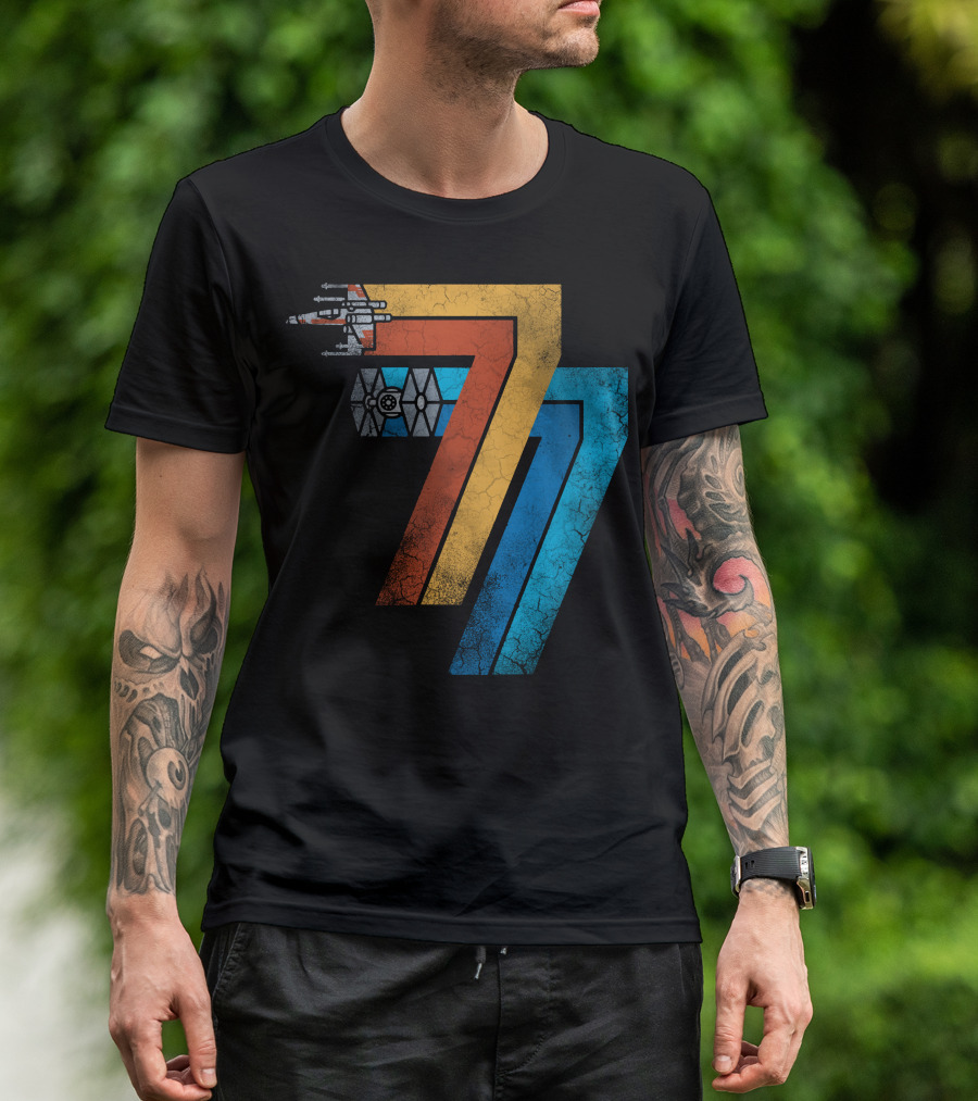 Star Wars 1977 X-Wing TIE Fighter Vintage Galaxy T-Shirt