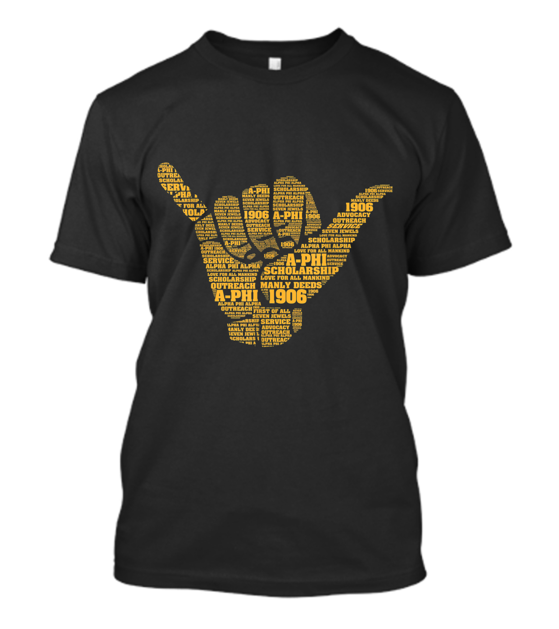 A-Phi Scholarship Love For All Mankind 1906 Outreach Service Advocacy Manly Deeds T-Shirt