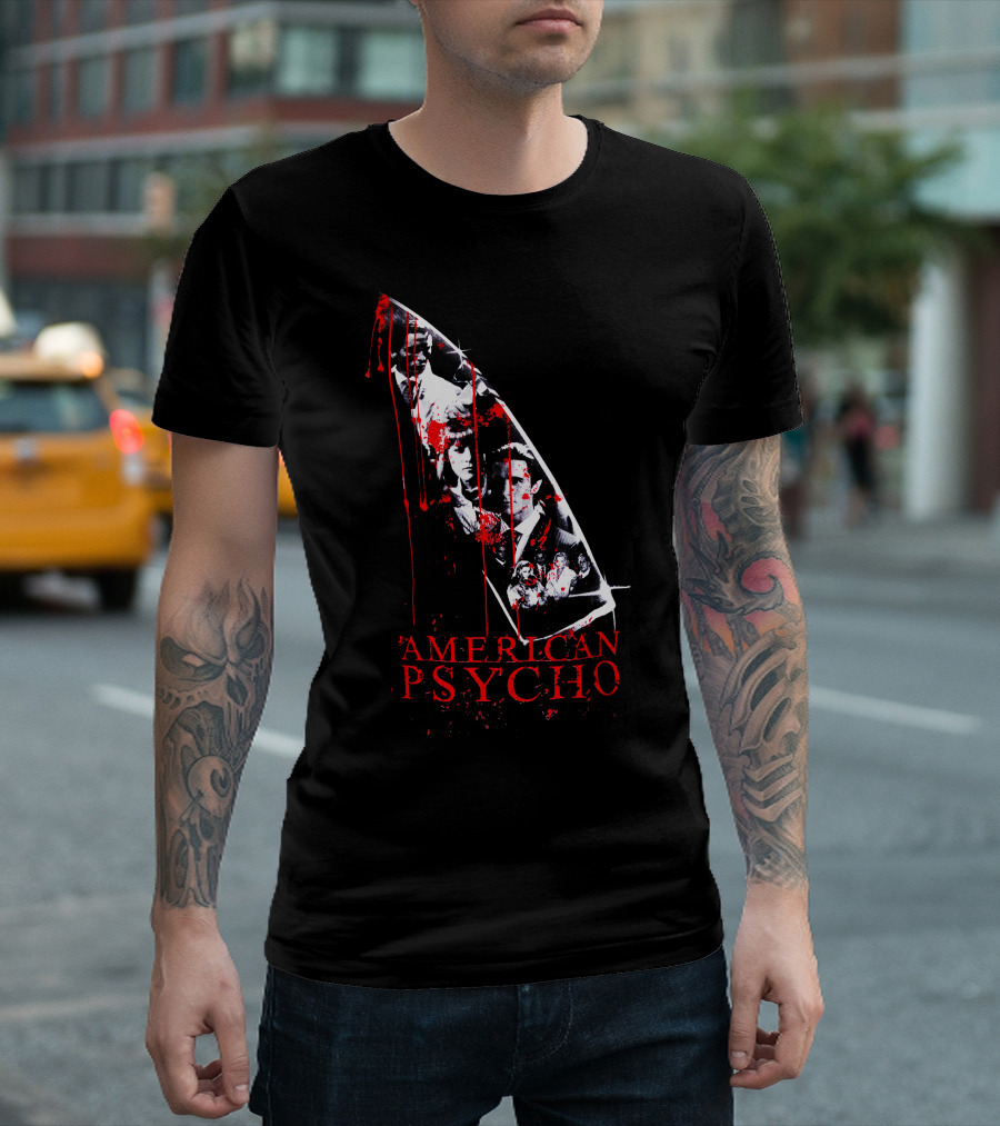American Psycho Movie Bale Blood-Red Thriller Horror T-Shirt