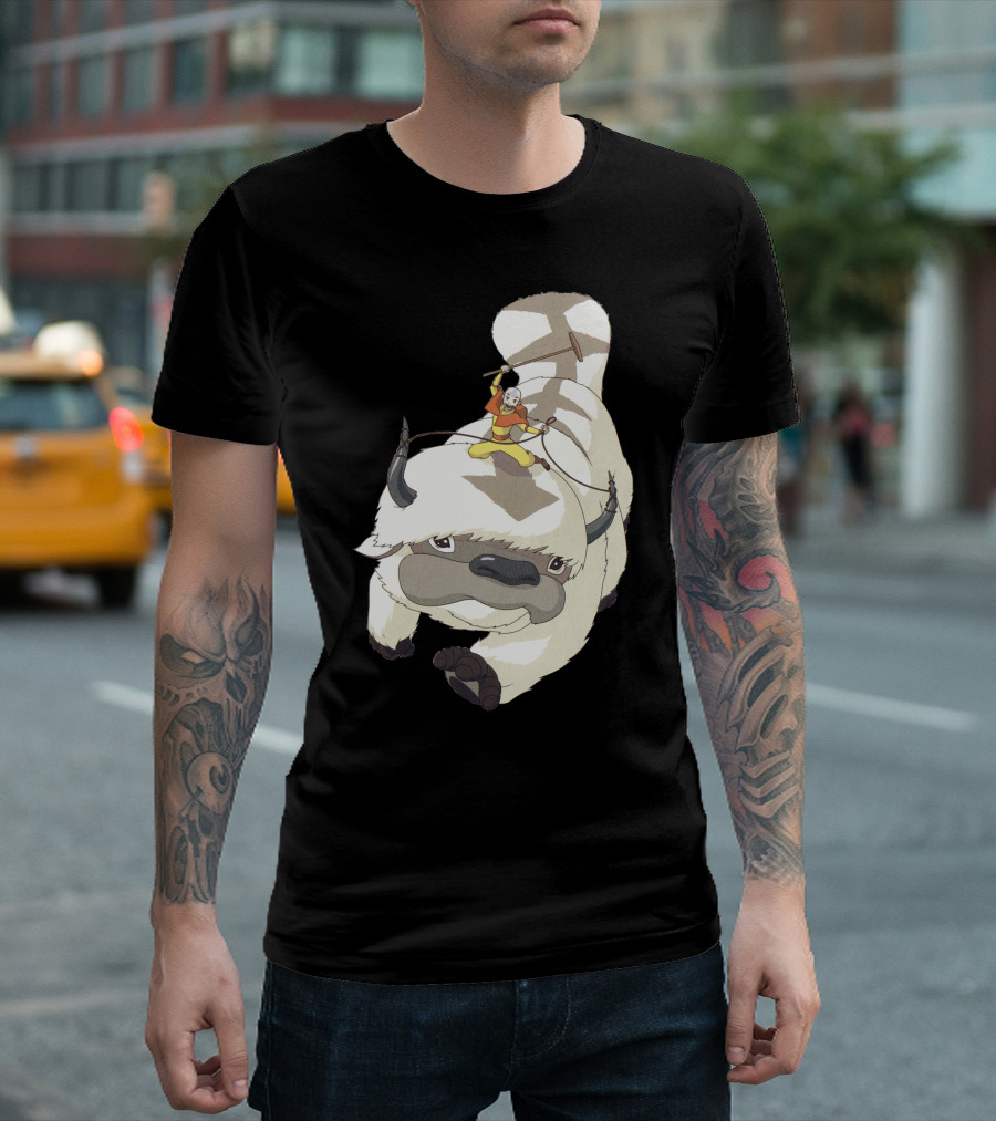 Avatar Aang Riding Appa Sky Bison T-Shirt