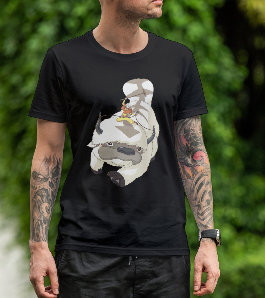 Avatar Aang Riding Appa Sky Bison T-Shirt
