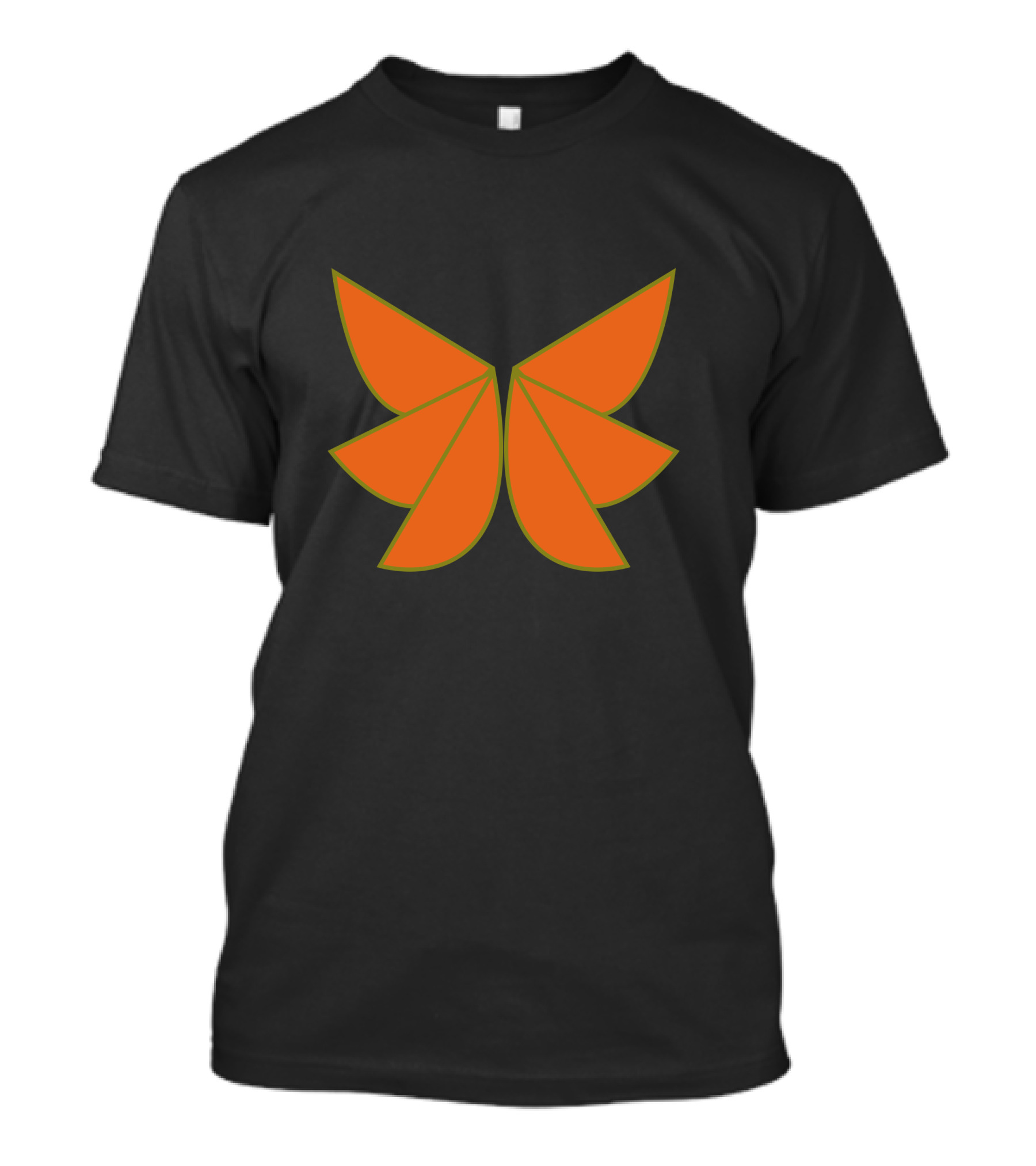 Orange Geometric Butterfly Shape T-Shirt