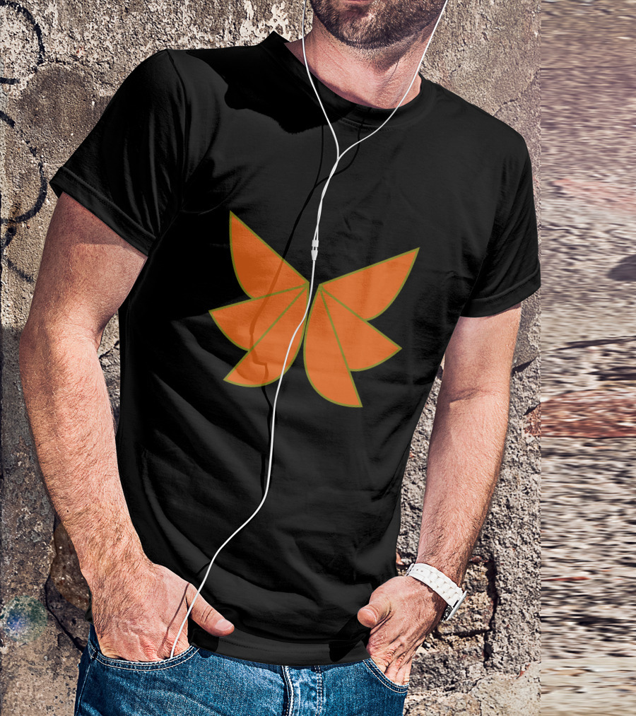 Orange Geometric Butterfly Shape T-Shirt
