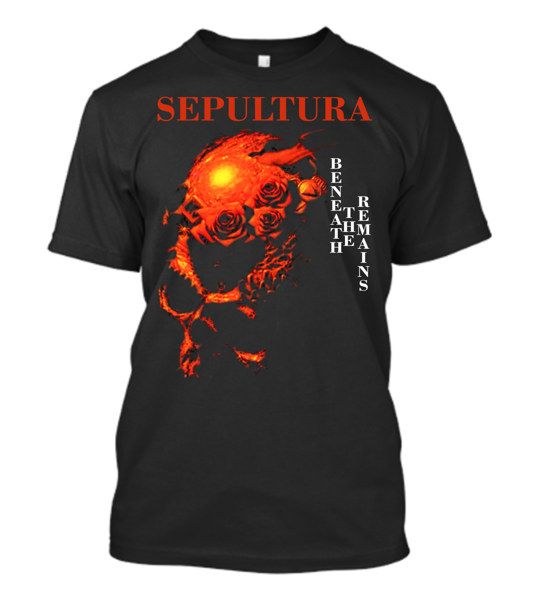 Sepultura Beneath The Remains Roses Skull T-Shirt