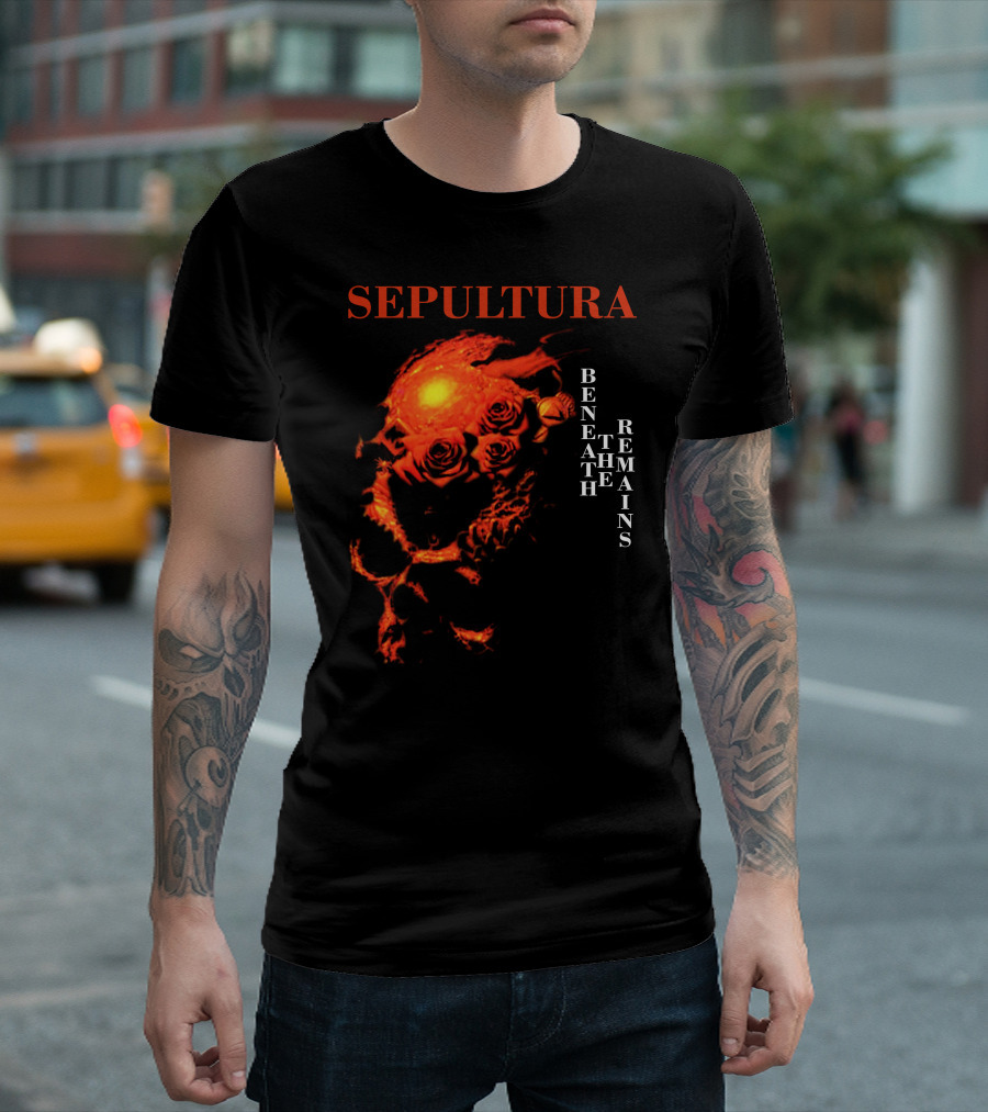 Sepultura Beneath The Remains Roses Skull T-Shirt