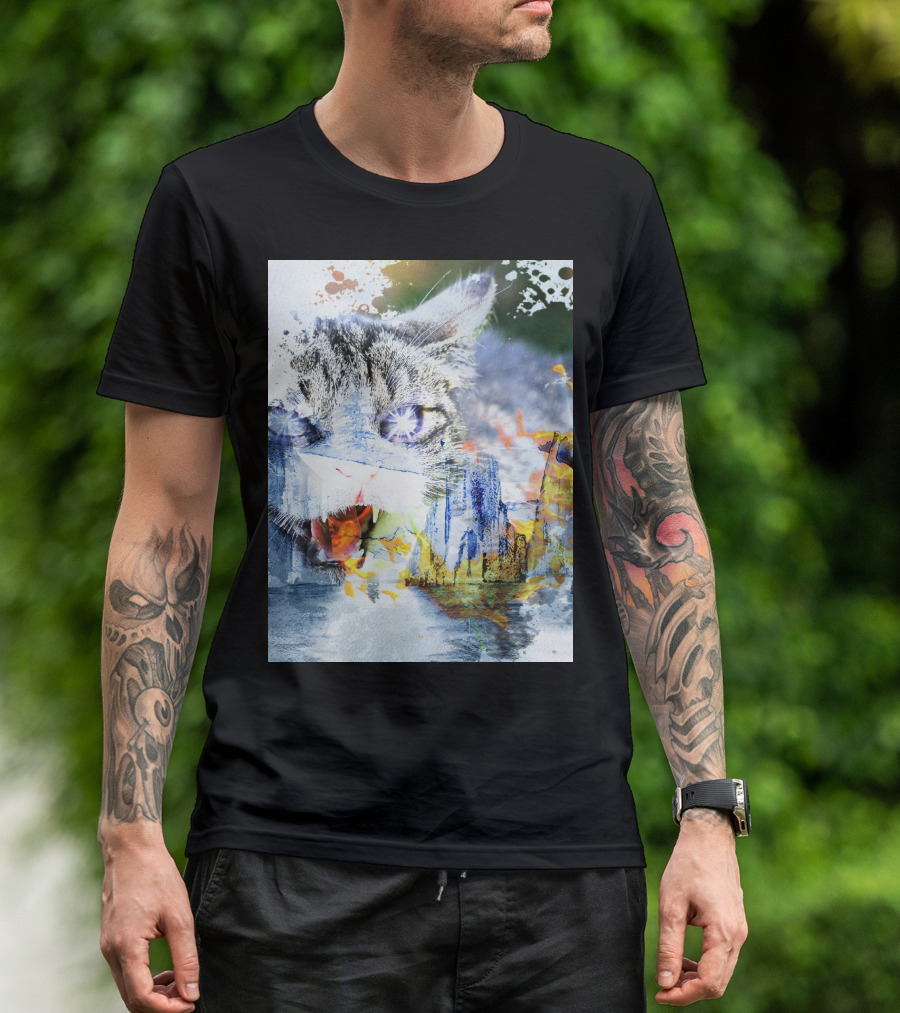 Cademon Cat Cityscape Fusion T-Shirt
