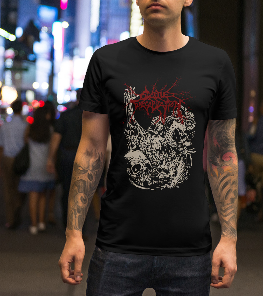 Cattle Decapitation Skull Heap Alone Landfill Decay Chaos T-Shirt