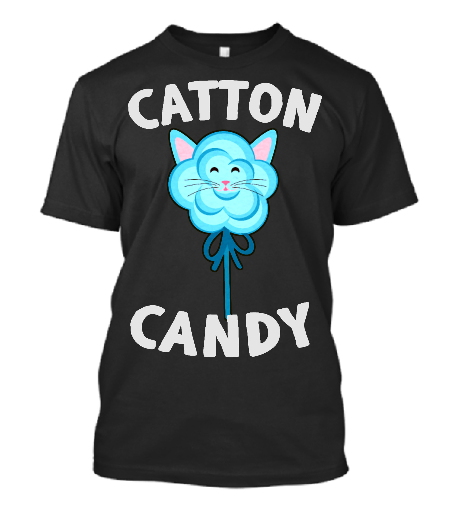 CATTON CANDY Cute Cat Cotton Candy T-Shirt