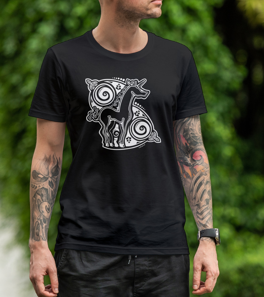 Celtic Unicorn Spirals T-Shirt