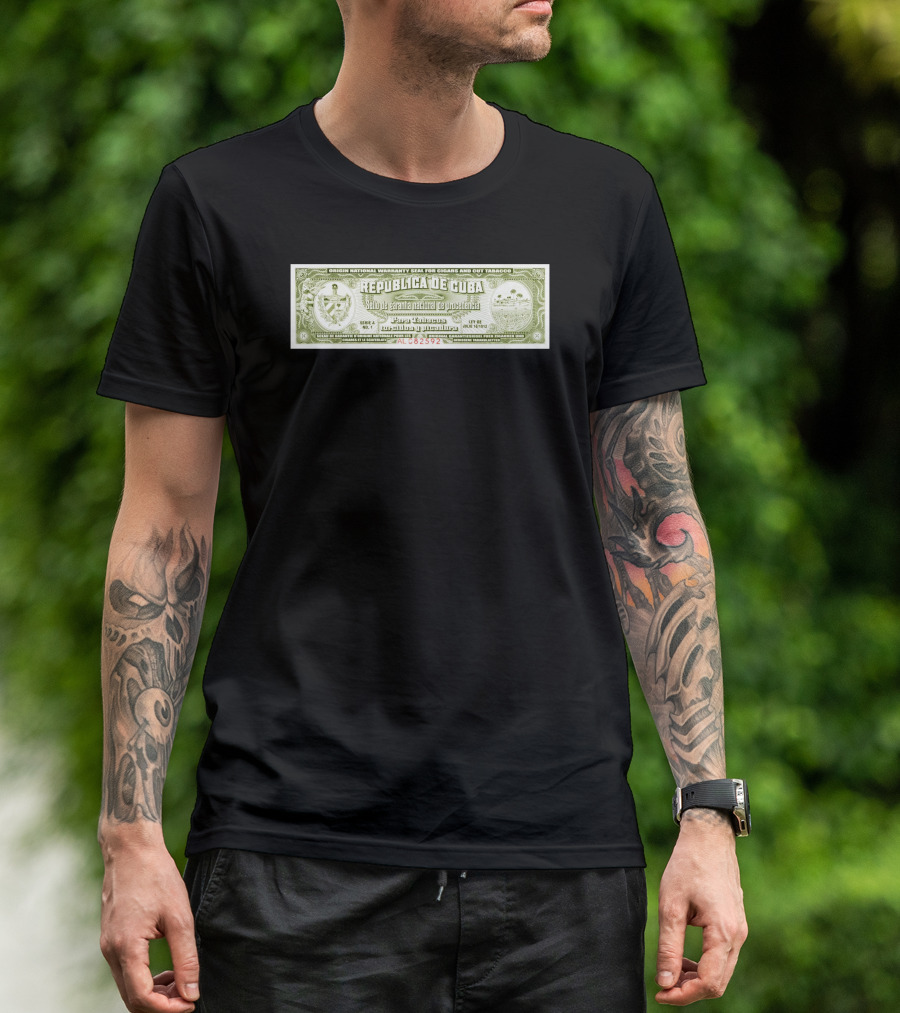 Republica De Cuba Garantia Nacional Para Los Tabacos Stamp Label T-Shirt