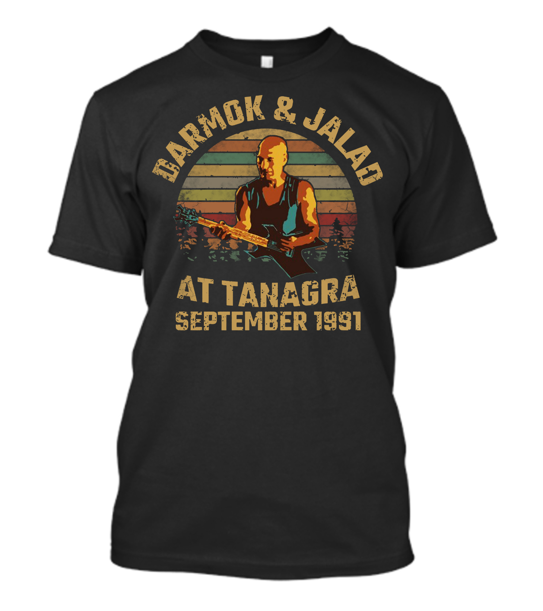 Darmok And Jalad At Tanagra September 1991 Retro Sunset Guitar Player T-Shirt