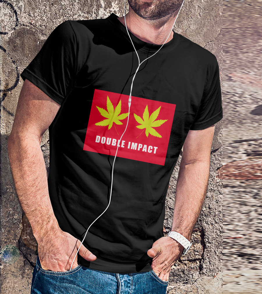 Double Impact Cannabis Leaf T-Shirt