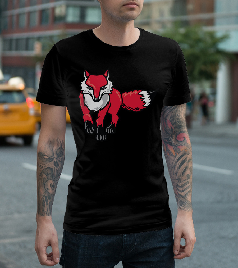Fox Fire Wire Red Black White Fox T-Shirt